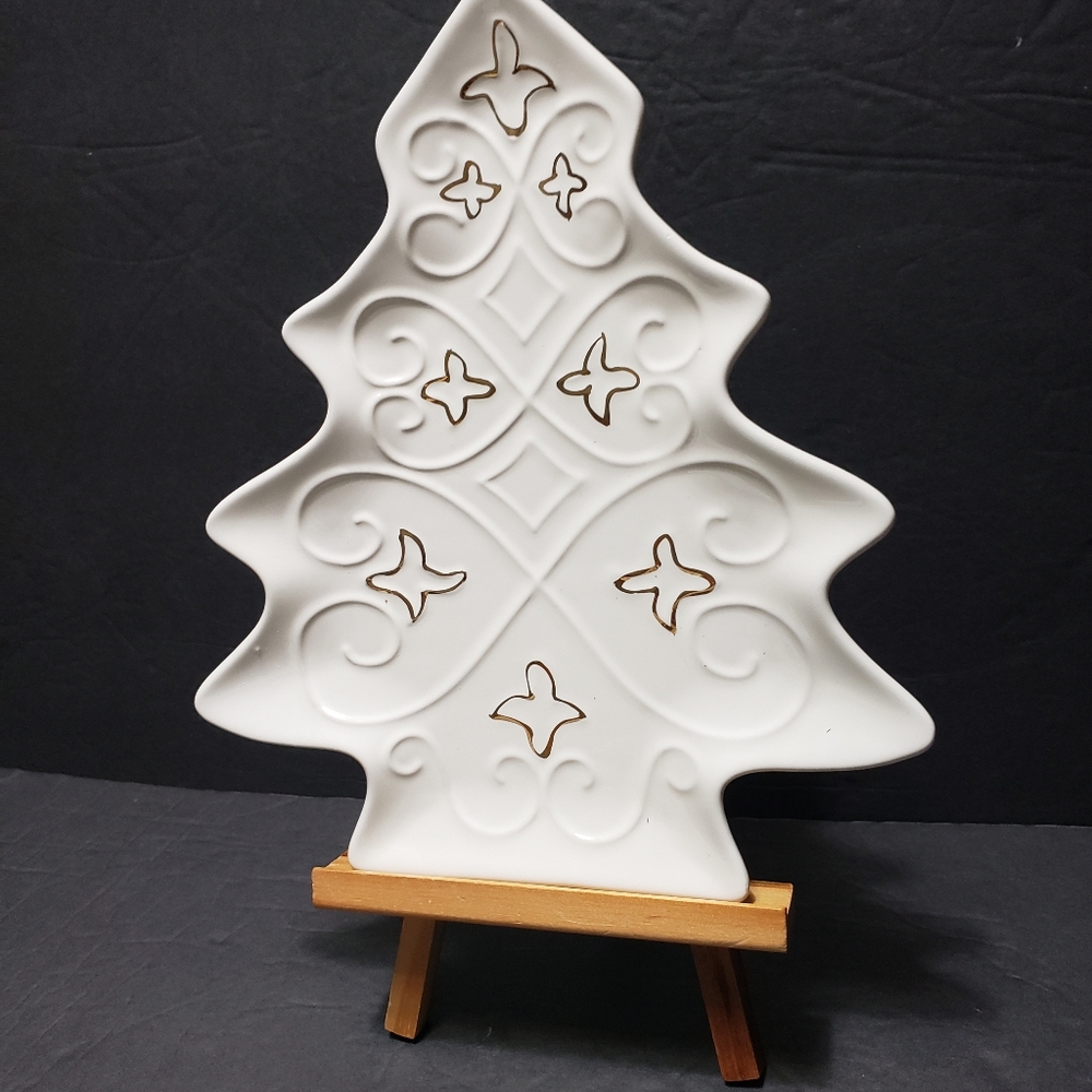 MAGENTA Christmas Tree Platter/Serving Plate